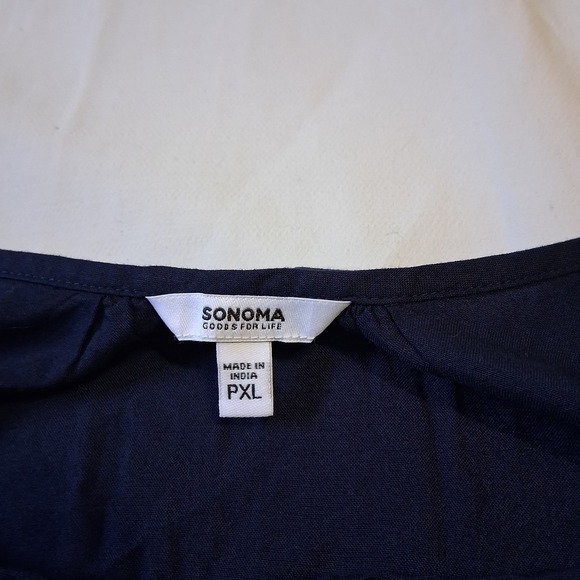 Sonoma Women's Petite XL Navy Blue Challis Tank Embroidered NWT A10 - Picture 4 of 10